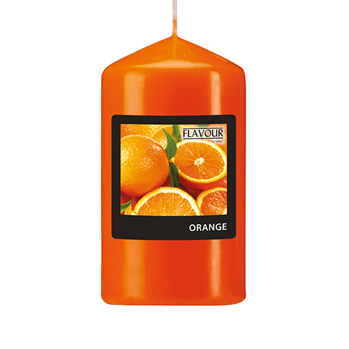 6 x "GALA" Duft-Stumpenkerze Ø 58 mm · 110 mm orange - Orange