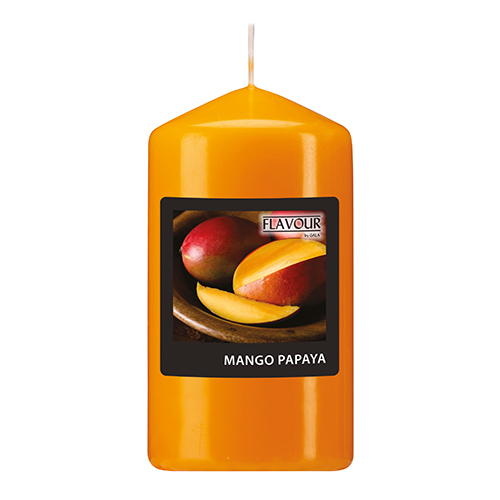 6 x "GALA" Duft-Stumpenkerze Ø 58 mm · 110 mm pfirsich - Mango-Papaya
