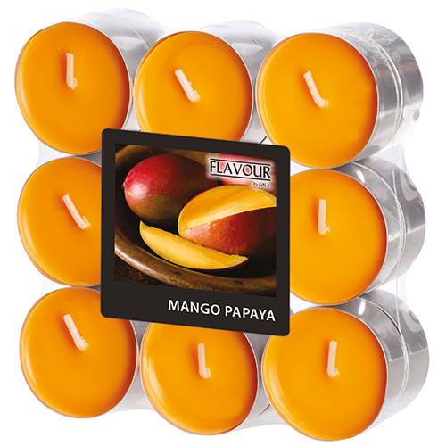 10 x 18 "GALA" Duftlichte Ø 37,5 mm · 16,6 mm pfirsich - Mango-Papaya