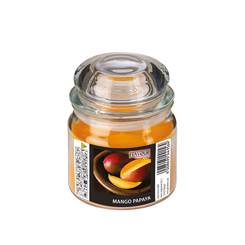 4 x "GALA" Bonbonglas mit Wachsfüllung, MAXI Ø 90 mm · 120 mm pfirsich - Mango-Papaya
