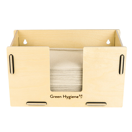 8 x "Green Hygiene" Spender für Handtuchpapier "KÜCHENSTUBE" 16,5 cm x 28,5 cm x 15 cm natur