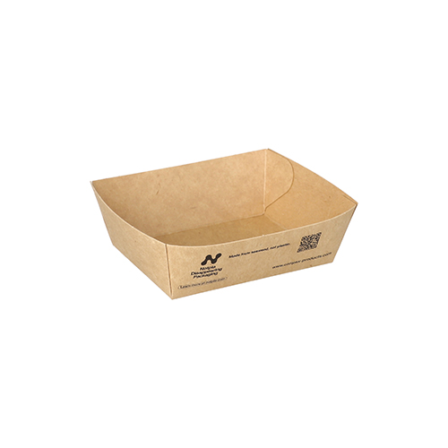 6 x 160 Snacktrays, Pappe "NOTPLA" 3,5 cm x 7 cm x 9 cm braun