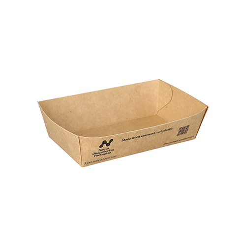 6 x 140 Snacktrays, Pappe "NOTPLA" 3,5 cm x 7 cm x 12 cm braun