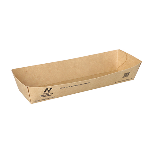 6 x 80 Snacktrays, Pappe "NOTPLA" 3,5 cm x 5 cm x 18,5 cm braun