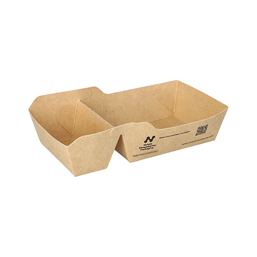 6 x 120 Snacktrays, Pappe "NOTPLA" 3,5 cm x 7 cm x 14,5 cm braun