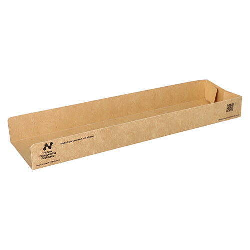 6 x 120 Snacktrays, Pappe "NOTPLA" 3 cm x 7,5 cm x 28,5 cm braun
