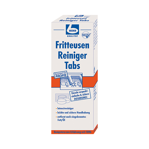 8 x 12 "Dr. Becher" Fritteusen Reiniger Tabs weiss