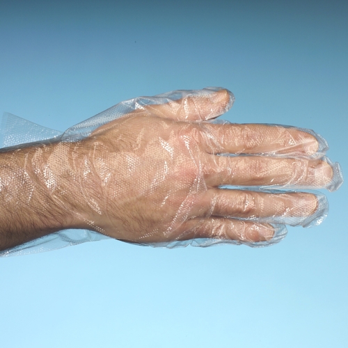 10 x 500 "WORK-INN/-PS" Handschuhe, PE transparent für Herren, L
