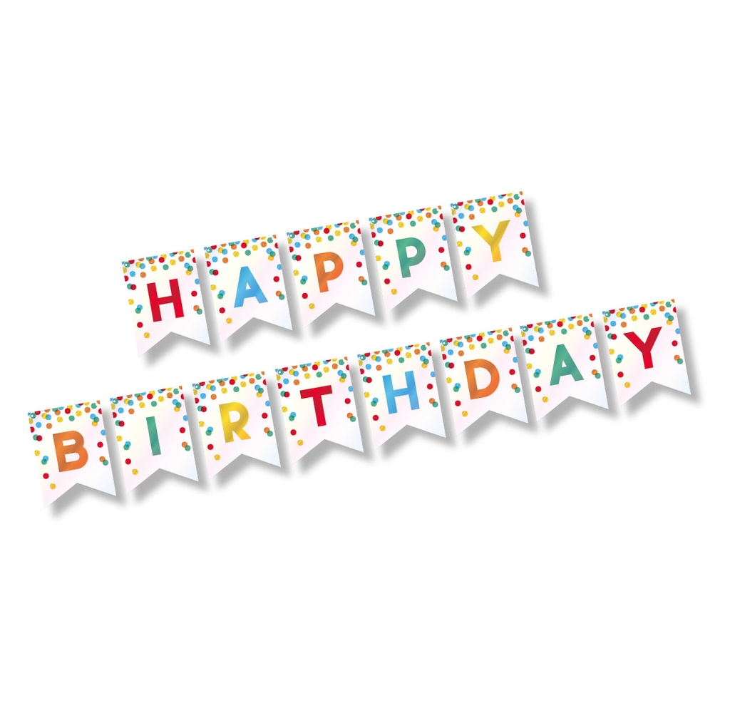 12 x Grußkette 3,5 m x 20 cm "Happy Birthday"