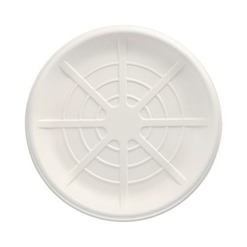 20 x 3 Servierplatten, Zuckerrohr "pure" rund Ø 35 cm weiss für Meeresfrüchte