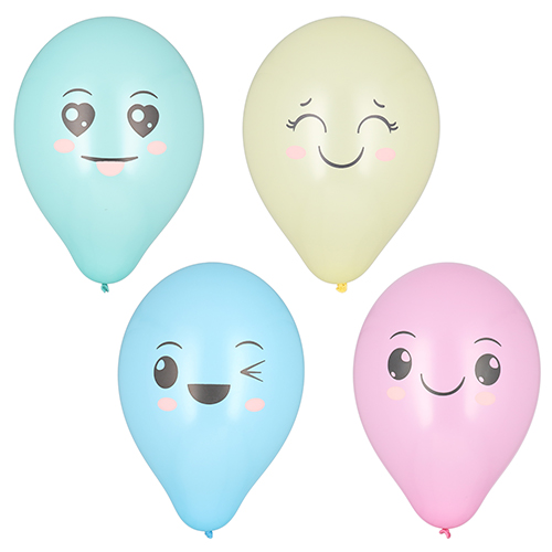 12 x 8 Luftballons Ø 25 cm farbig sortiert "Kawaii"