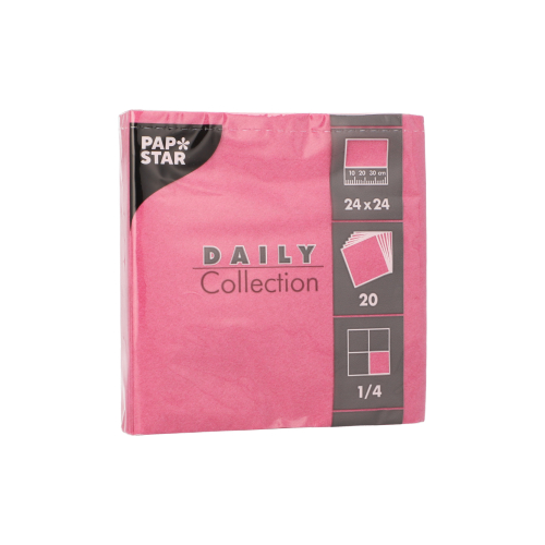 20 x 20 Servietten "DAILY Collection" 1/4-Falz 24 cm x 24 cm fuchsia