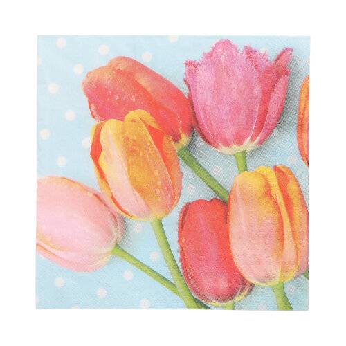 15 x 20 Servietten, 3-lagig 1/4-Falz 33 cm x 33 cm "Bella Tulipa"