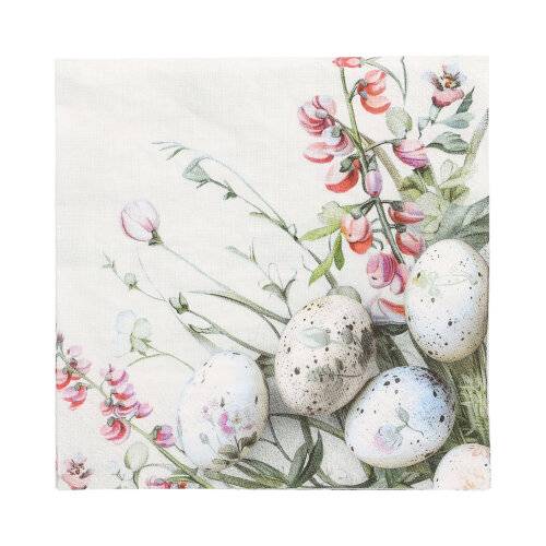 6 x 100 Servietten, 3-lagig 1/4-Falz 33 cm x 33 cm "Pastell Eggs"