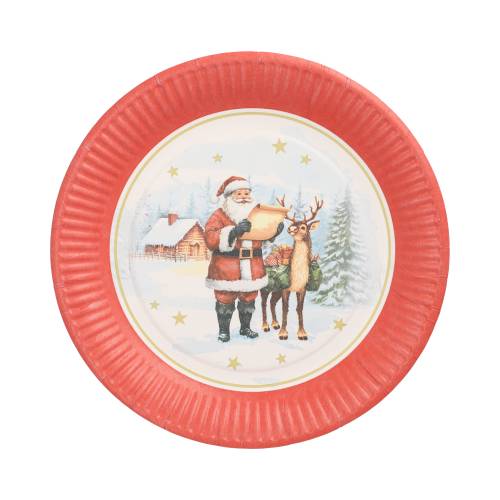 20 x 10 Teller, Pappe rund Ø 23 cm "Dear Santa"
