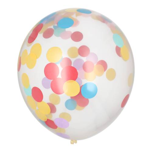 12 x 6 Luftballons Ø 29 cm mit buntem Konfetti