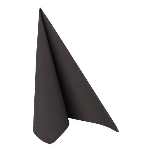 5 x 50 Servietten "ROYAL Collection" 1/4-Falz 40 cm x 40 cm tiefschwarz