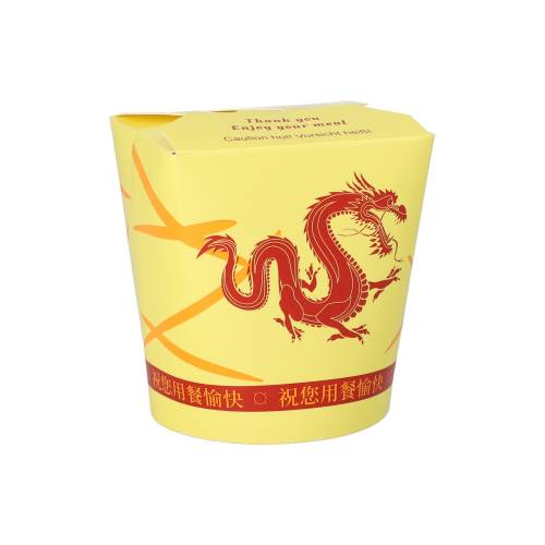 10 x 50 Snackboxen "ASIA" rund 550 ml 9,7 cm x 8,6 cm x 7,4 cm "Dragon"
