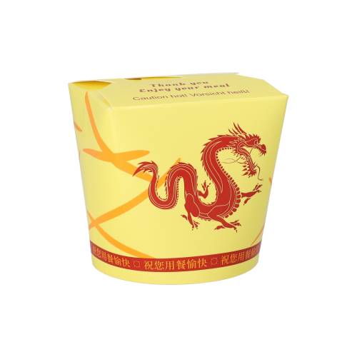 10 x 50 Snackboxen "ASIA" rund 750 ml 9,6 cm x 9,8 cm x 8,6 cm "Dragon"