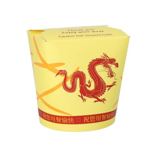 10 x 50 Snackboxen "ASIA" rund 900 ml 11,2 cm x 11 cm x 9,5 cm "Dragon"