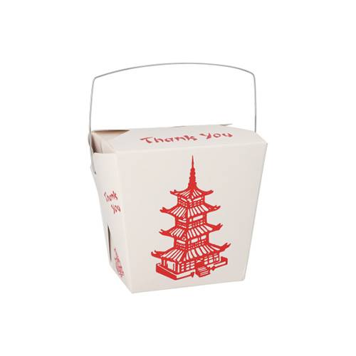 10 x 30 Snackboxen mit Henkel "ASIA" eckig 470 ml 8,5 cm x 7,5 cm x 5,5 cm "Temple"