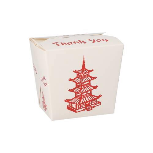 10 x 50 Snackboxen "ASIA" eckig 470 ml 8,5 cm x 7,5 cm x 5,5 cm "Temple"