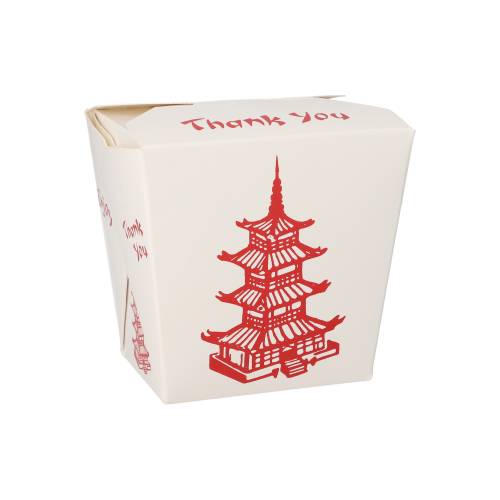 10 x 50 Snackboxen "ASIA" eckig 950 ml 11 cm x 8,8 cm x 6,7 cm "Temple"