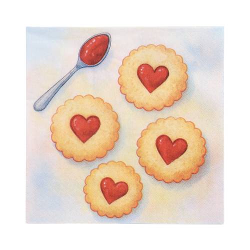 10 x 20 Servietten, 3-lagig 1/4-Falz 33 cm x 33 cm "Lovely Baking"