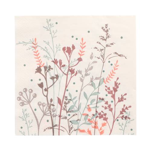 10 x 20 Servietten, 3-lagig 1/4-Falz 33 cm x 33 cm "Wild Grasses"