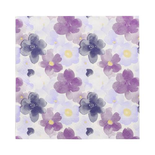 10 x 20 Servietten, 3-lagig 1/4-Falz 33 cm x 33 cm "Aquarell Flowers"