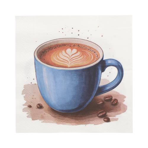 10 x 20 Servietten, 3-lagig 1/4-Falz 33 cm x 33 cm "Cup of Coffee"