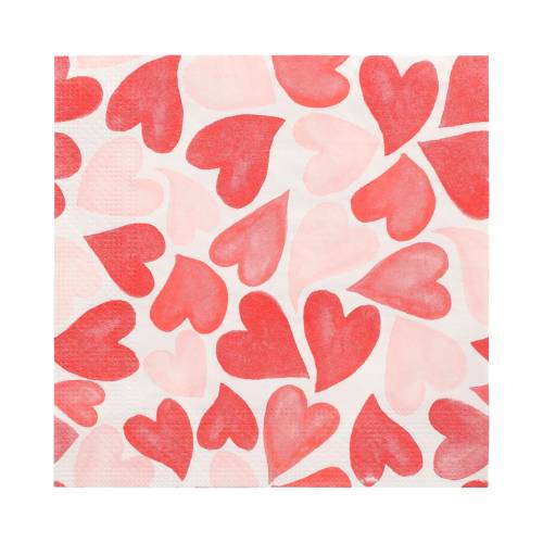 10 x 20 Servietten, 3-lagig 1/4-Falz 33 cm x 33 cm "Heart to Heart"