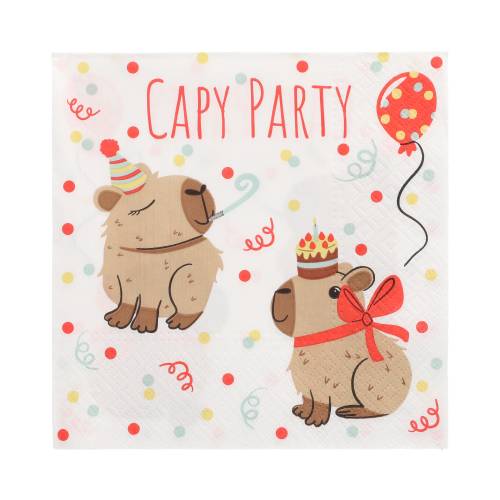 10 x 20 Servietten, 3-lagig 1/4-Falz 33 cm x 33 cm "Capy Party"