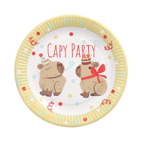 20 x 10 Teller, Pappe rund Ø 23 cm "Capy Party"