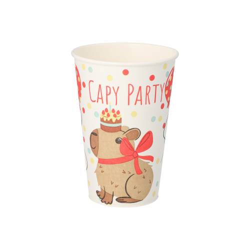 14 x 10 Trinkbecher, Pappe 0,2 l Ø 7 cm · 9,7 cm "Capy Party"