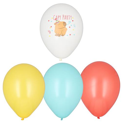 12 x 6 Luftballons Ø 29 cm farbig sortiert "Capy Party"
