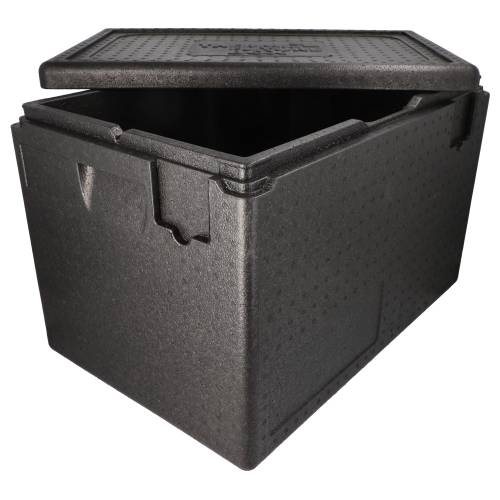 3 x Isolier-Transportbehälter, EPP 60 cm x 40 cm x 40 cm schwarz "Gastro-Norm 1/1"