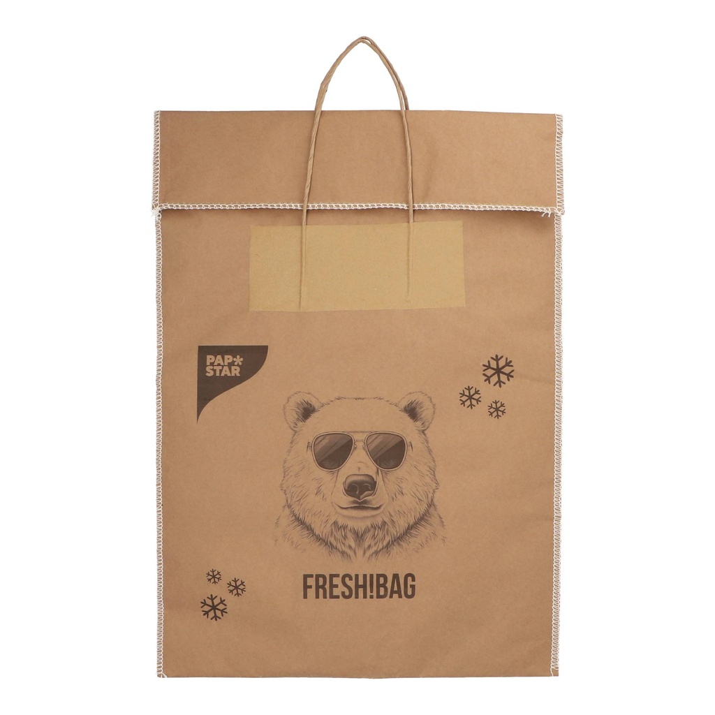 80 x Tiefkühltragetaschen Kraftpapier 52 cm x 38 cm braun Größe: M