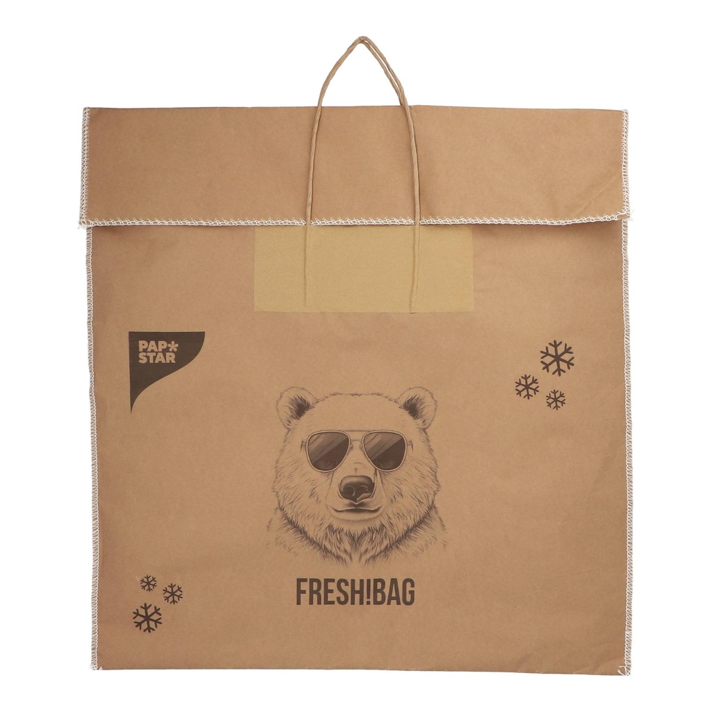 40 x Tiefkühltragetaschen Kraftpapier 52 cm x 50 cm braun Größe: L