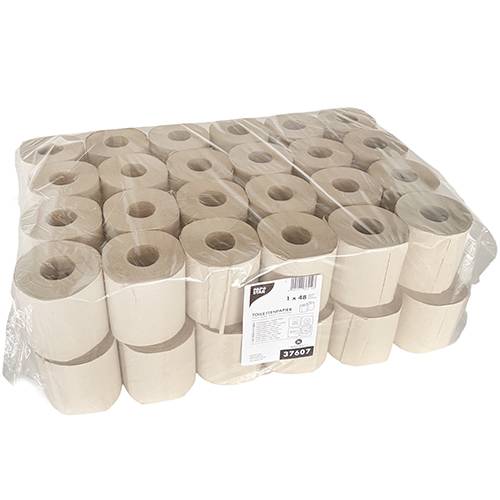48 Rollen Toilettenpapier, 1-lagiges Krepp Ø 10,5 cm · 11 cm x 9,8 cm natur 400 Blatt