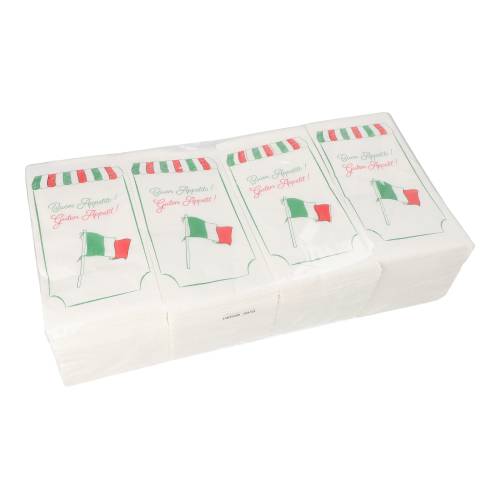 8 x 250 Servietten, 2-lagig 1/8-Falz 40 cm x 40 cm weiss "Italy"