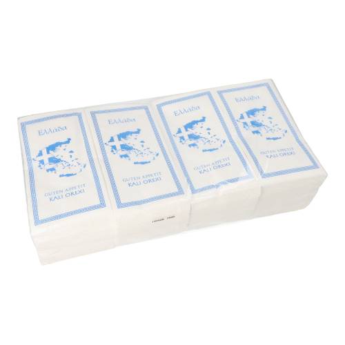 8 x 250 Servietten, 2-lagig 1/8-Falz 40 cm x 40 cm weiss "Greece"