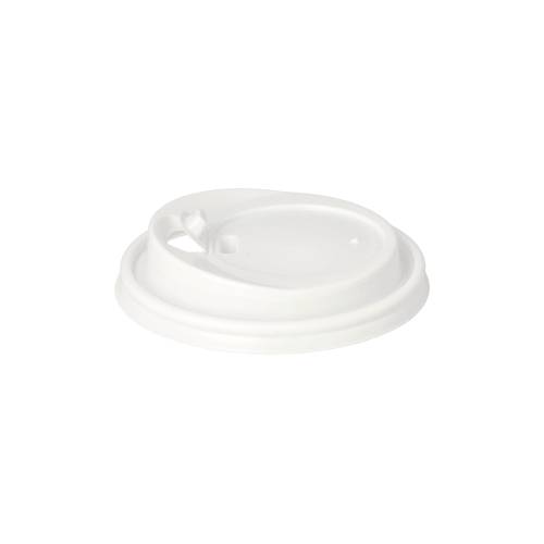 10 x 100 Dom-Deckel mit Verschluss PS "To Go" Ø 9 cm · 2 cm weiss