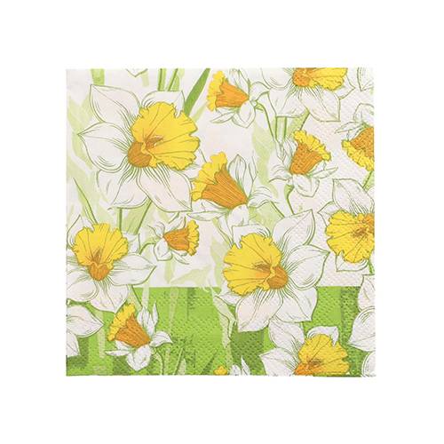 12 x 50 Servietten, 3-lagig 1/4-Falz 25 cm x 25 cm "Narciso"