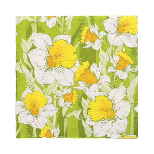 6 x 100 Servietten, 3-lagig 1/4-Falz 33 cm x 33 cm "Narciso"