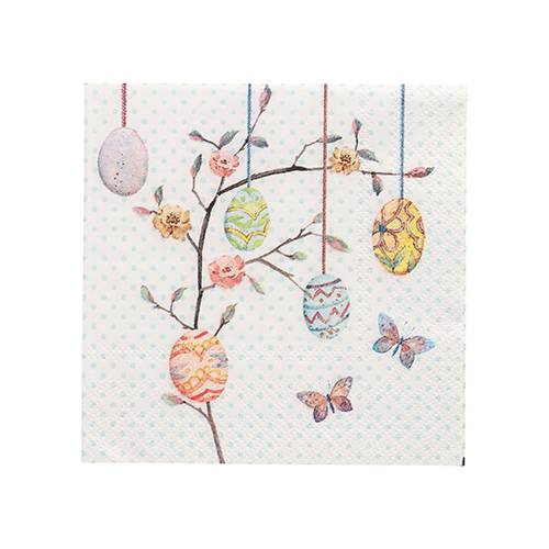 14 x 20 Servietten, 3-lagig 1/4-Falz 25 cm x 25 cm "Easter Branch"