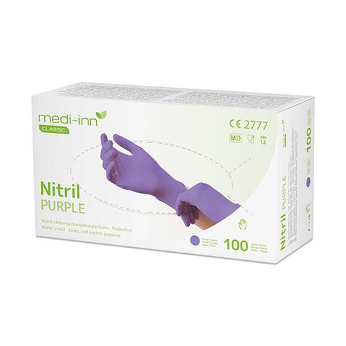 10 x 100 "Medi-Inn Classic" Handschuhe, Nitril puderfrei lila "Nitril Purple" Größe: L