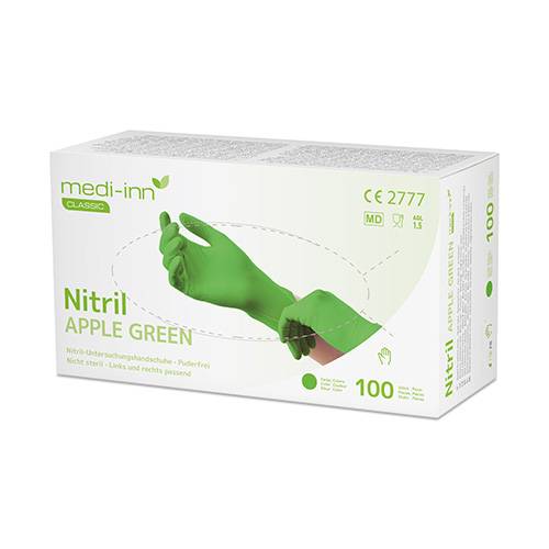 10 x 100 "Medi-Inn Classic" Handschuhe, Nitril puderfrei apfelgrün "Nitril Apple Green" Größe: XL