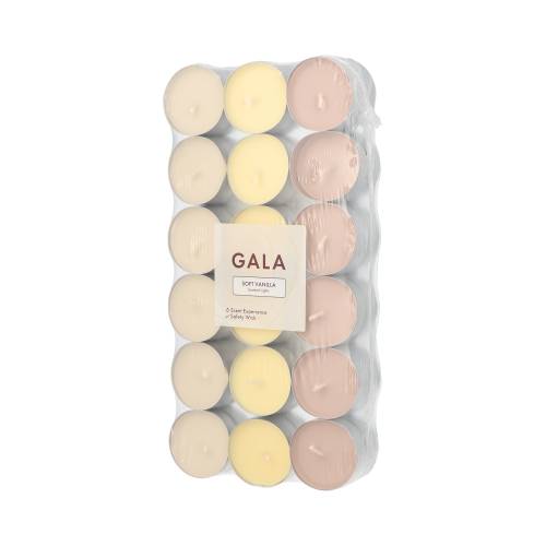 8 x 36 "GALA" Duftlichte Ø 3,8 cm · 1,7 cm creme - Soft Vanilla "Ton in Ton"