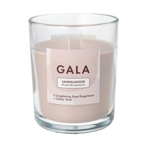 6 x "GALA" Duftkerze im Glas Ø 10,5 cm · 12,4 cm elfenbein - Sandelholz "Tokio Large"